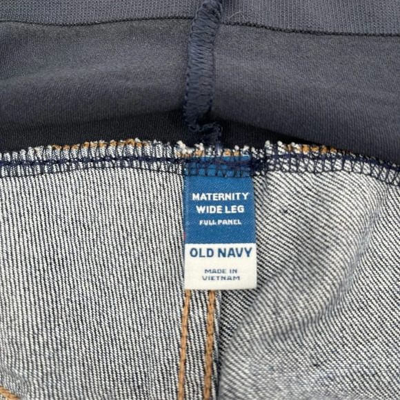 Old Navy Maternity Full Panel Wide-Leg Jeans Dark‎ Wash Size 16 Short - Picture 6 of 7